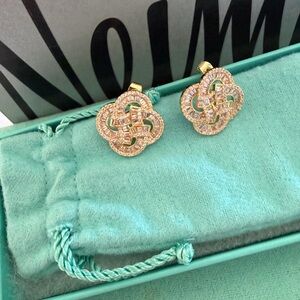 Riviera Baguette Clover Earrings 18k $2,500